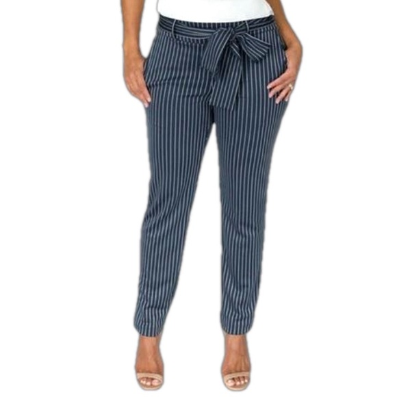 Leze The Label Pants - Leze Liberica Navy Pinstripe Pants XL